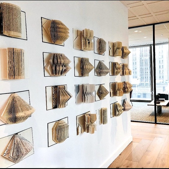 Upcyceld Vintage Book Decor Folded Book Art / 3D Book Sculpture / Book Origami - Picture 7 of 8